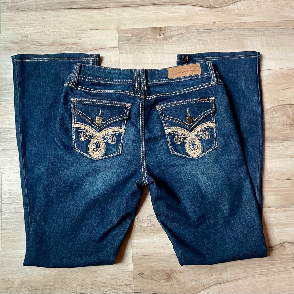 Seven7 Women's Dark Blue Straight Leg Jeans - Picture 2 of 10